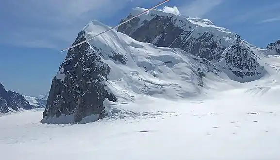 Mt. Barrille (front) with Mt. Dickey behind, as seen from the north at Don Sheldon Amphitheater (formerly Ruth Amphitheater)