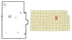Location within Dickinson County and Kansas