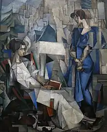 Two Women (Dos Mujeres, Portrait of Angelina Beloff and Maria Dolores Bastian), 1914, 197.5 × 161.3&nbsp;cm. Arkansas Arts Center