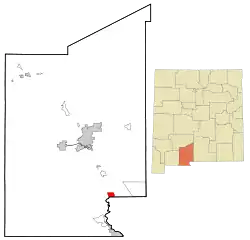 Location within Doña Ana County and State of New Mexico