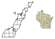 Location of Ephraim in Door County, Wisconsin.