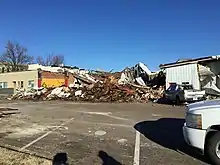 Image 2EF3 damage to businesses in downtown Dresden, Tennessee. (from Tornado outbreak of December 10–11, 2021)