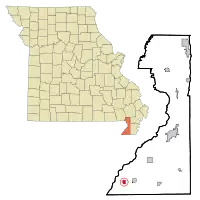 Location of Cardwell, Missouri