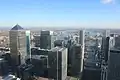 East view of Canary Wharf from Landmark Pinnacle 75th floor. December 2022.