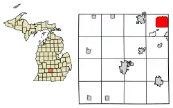 Location of Waverly in Eaton County, Michigan