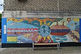 Mural at the Stanton School, a notable building in the district