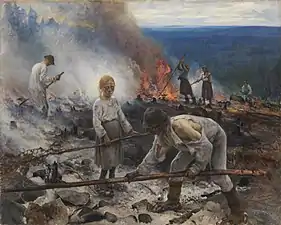 Under the Yoke (Burning the Brushwood), Eero Järnefelt, 1893