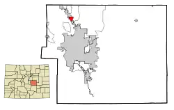 Location of the Gleneagle CDP in El Paso County, Colorado.