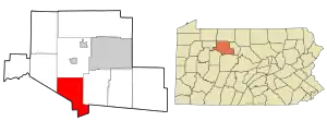 Location in Elk County and the U.S. state of Pennsylvania
