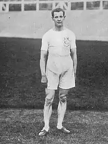 Image 42Emil Voigt, founder of 2KY on behalf of the Labor Council of New South Wales. This photo was taken in earlier days when Voight was a prominent British athlete, and winner of the Gold Medal for the five mile race at the 1908 Summer Olympics in London. (from History of broadcasting)