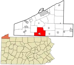 Location in Erie County and the U.S. state of Pennsylvania