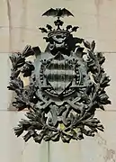 Coat of arms of Valencia featured in the pedestal
