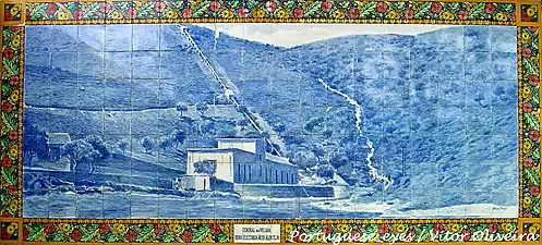 "Velada Hidroelectric Station" at the Vale do Peso Train Station.