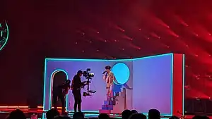 Reiley performing in the Eurovision Song Contest 2023