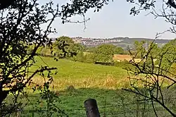 Pencoedtre in the distance viewed from Cosmeston.
