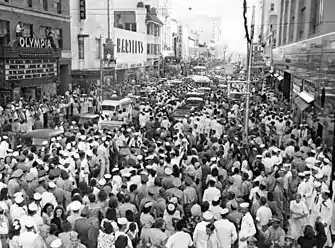Image 15Soldiers and crowds in Downtown Miami 20&nbsp;minutes after Japan's surrender ending World War II (1945). (from History of Florida)