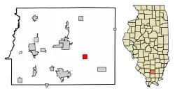 Location of Hanaford in Franklin County, Illinois.