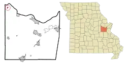 Location of Berger, Missouri