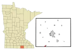 Location of Emmons, Minnesota