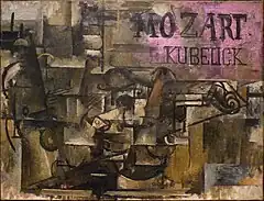 Georges Braque, 1912, Violin: "Mozart Kubelick", oil on canvas, 45.7 × 61&nbsp;cm, Metropolitan Museum of Art