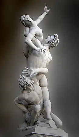 Giambologna, Rape of the Sabine Women, 1583, Florence, Italy, 13' 6" (4.1&nbsp;m) high, marble
