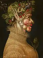 Summer; by Giuseppe Arcimboldo; 1563; oil on panel; 67 x 50.8&nbsp;cm; Kunsthistorisches Museum (Vienna, Austria)