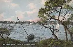 Glimpse of village and harbor in 1910