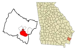 Location in Glynn County and the state of Georgia