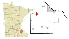 Location of Cannon Falls, Minnesota