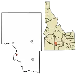 Location of Hagerman in Gooding County, Idaho.