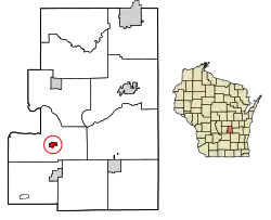 Location of Marquette in Green Lake County, Wisconsin.