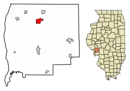 Location of White Hall in Greene County, Illinois.