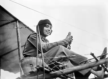 Image 12Hélène DutrieuPhoto credit: Bain News ServiceHélène Dutrieu, shown here in her aeroplane ca. 1911, was the fourth woman in the world (the first from Belgium) to earn a pilot's license and reputedly the first woman to carry passengers and to fly a seaplane. Besides being a pilot, she was a cycling world champion, stunt cyclist, stunt motorcyclist, automobile racer, wartime ambulance driver, and director of a military hospital.More selected pictures
