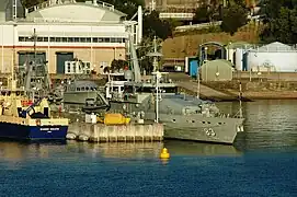 Armidale-class patrol boat HMAS&nbsp;Armidale visiting Waterhen in February 2008.