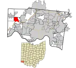 Location in Hamilton County and the state of Ohio.