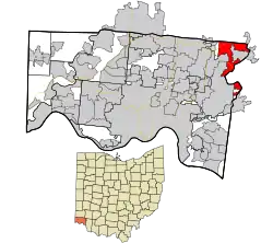 Location in Hamilton County and the state of Ohio.