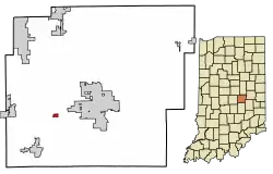 Location of Spring Lake in Hancock County, Indiana.