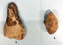 Hand-axes from Barda Balka, Acheulean period, c. 250,000 years ago. Sulaymaniyah Museum, Iraq