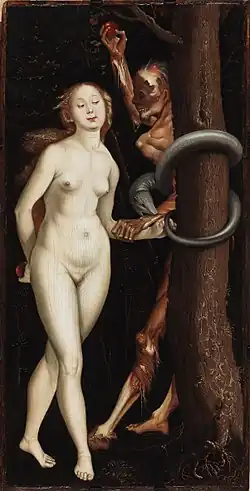 Hans Baldung, Eve, the Serpent, and Death, c. 1510–1515