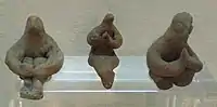 Harappan seated and praying figurines, National Museum, Delhi.