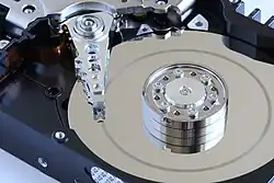 Image 9A head crash on a modern hard disk drive