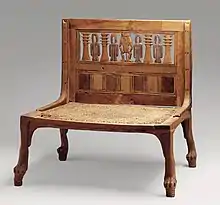 Chair of Hatnefer; 1492–1473&nbsp;BC; boxwood, cypress, ebony & linen cord; height: 53&nbsp;cm; Metropolitan Museum of Art