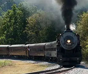 No. 734 traveling on Helmstetter's Curve on September 5, 2010