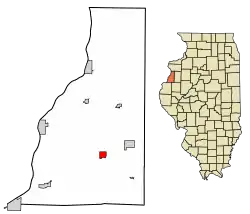 Location of Stronghurst in Henderson County, Illinois.