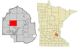 Location of Medinawithin Hennepin County, Minnesota