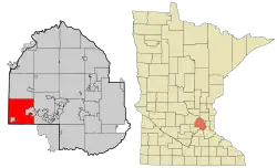 Location of Minnetristawithin Hennepin County, Minnesota