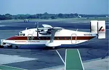 Henson Short 330 at Baltimore-Washington International Airport in September 1983 wearing the Allegheny Commuter livery.