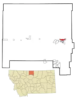 Location of Havre North, Montana