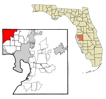 Location in Hillsborough County and the state of Florida