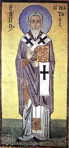 Fresco of St. Ignatius from Hosios Loukas Monastery, Boeotia, Greece